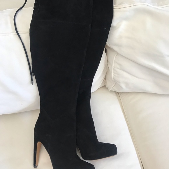Over the knee black suede Sam Edelman boots - Picture 7 of 8